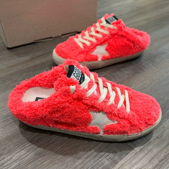 Golden Goose Superstar Sabot Fuchsia White Slip On Shearling Sneakers - Picture 3 of 15